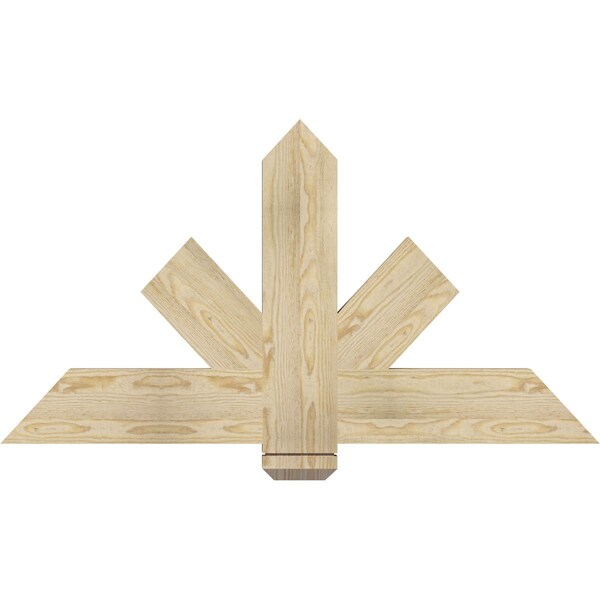 Ekena Millwork Kennewick Rough Sawn Timber Gable Bracket, Douglas Fir, 48"W x 26"H x 2"D x 6"F, 13/12 Pitch GBW048X26X0206KEN00RDF - main
